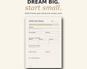 ADHD Goal Setting Planner | Printable Adult Tracker (PDF Download)
