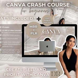 Canvas snabbkurs i PLR, MRR-återförsäljarrättigheter, redigerbar videohandledning och e-bok, färdig guide för nybörjare och återförsäljare, Etsy-säljare