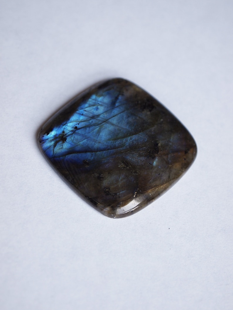 Labradorite Polished Cabochon 35x35mm Square Flat Back Gemstone