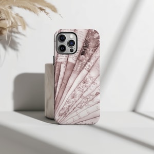 Vintage Pink Phone Case, Floral Script Tough Case, Creative Phone Case, Artisan Phone Case, Aesthetic Abstract Case