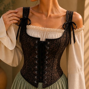 Mittelalter Korsett Damen, Renaissance Korsage, Viktorianisches Fairycore Korsett, Ren Faire Corset Top