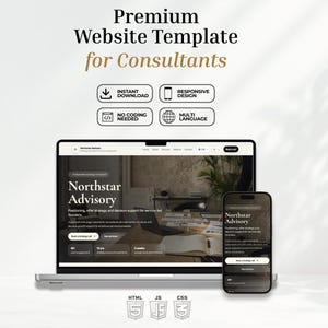 Plantilla web para consultores, HTML, CSS, JS, coaches de negocios, portafolio editable, sin código.