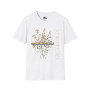 Wildflower Bouquet T-Shirt | Pride subtle rainbow botanical design