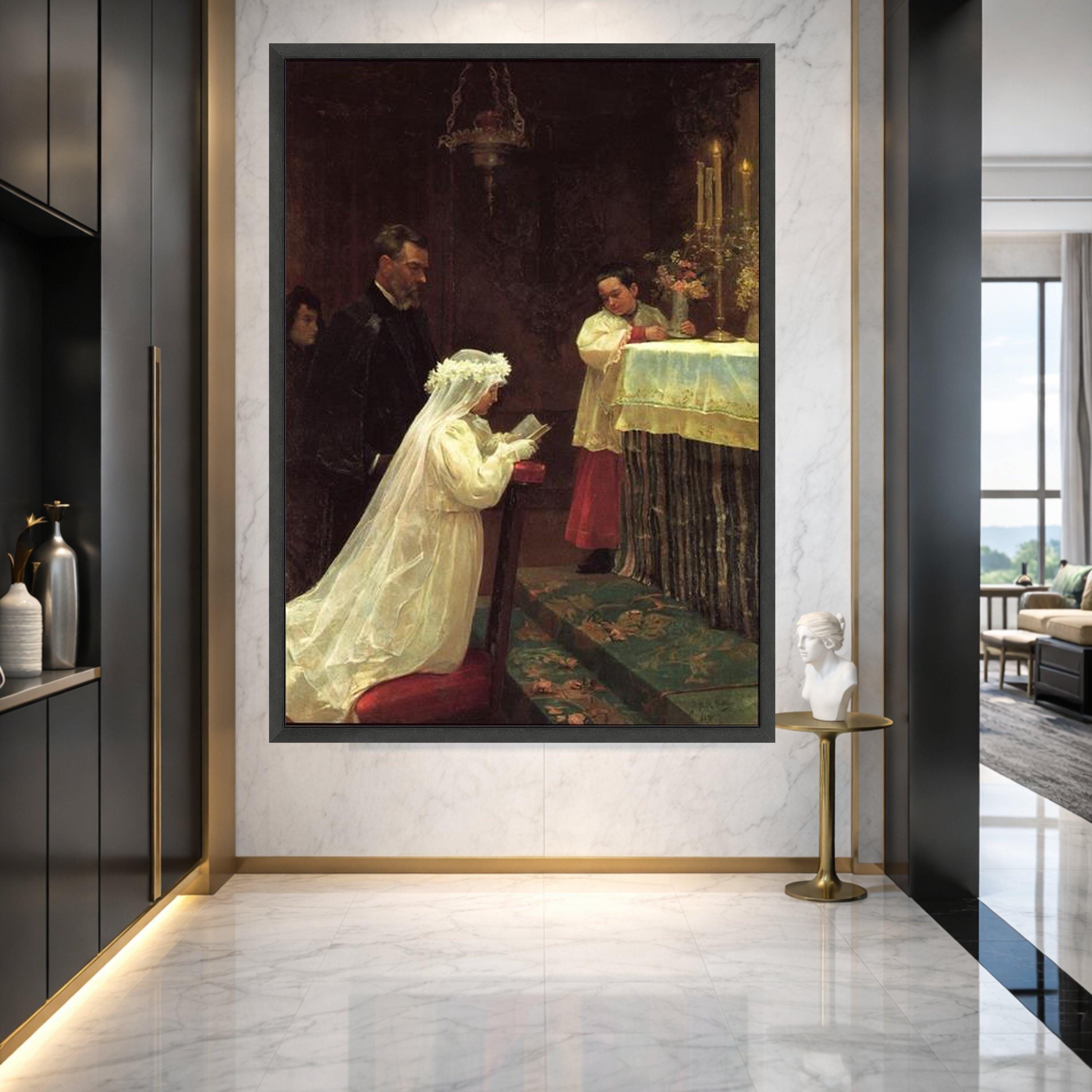 Catholic Scene Picasso, First Holy Communion Ceremony Canvas, Religious Wall Art ...
