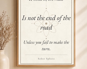 Helen Keller Quote Poster | Inspirational Art Print | Take the Turn Motivational Decor | Handmade Resilience Gift