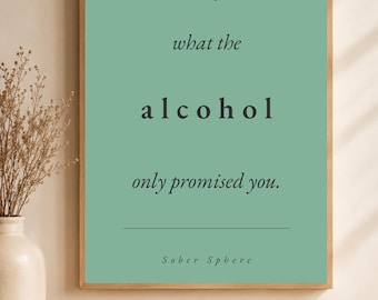 Sobriety Wall Art Print | Recovery Quote Poster | Addiction Healing Decor | Inspirational Sobriety Gift | Minimalist Green Art