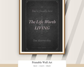 Sobriety Wall Art Printable | You Deserve This Digital Download | Recovery Gift