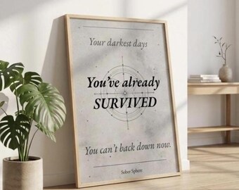 I Already Survived My Worst Days | I Will Not Back Down | Sobriety Wall Art | Recovery Gift