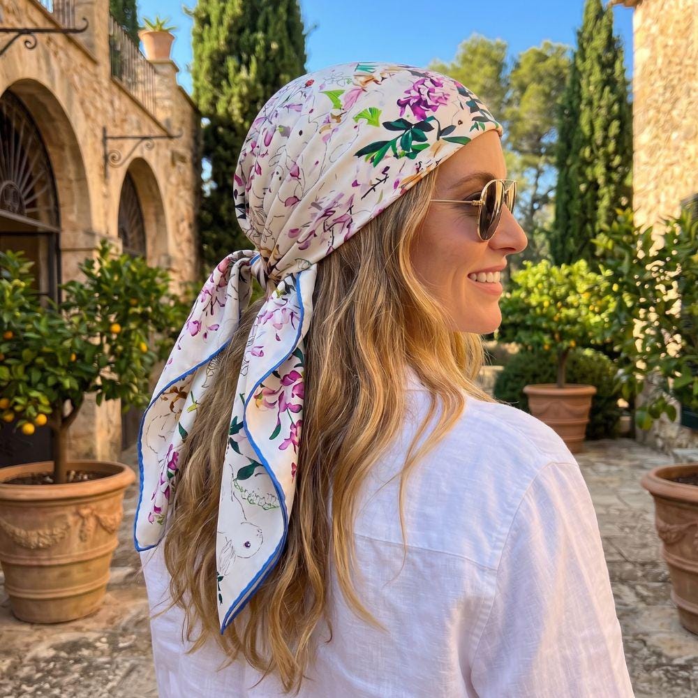 Luxury Natural Silk Scarf for Women 90x90, Elegant Square Headshawl, Real Mulberry Bandana, Lightweight Summer Hijab, Chic Neckerchief Gift