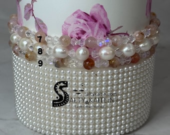 REAL Freshwater Pearls, Gemstones & Crystals Stanley Cup Bracelets