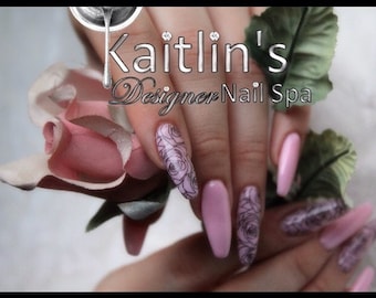 Säg det med en Rose Gel Press On Nails