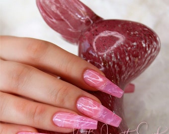 Pink Quartz Gel Press On Nails