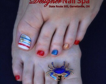 Anchors Away Nautical Gel Press On Toenails