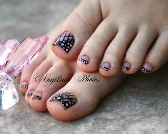 Hand-Painted Gel Butterfly Wing Artificial Toenail Art