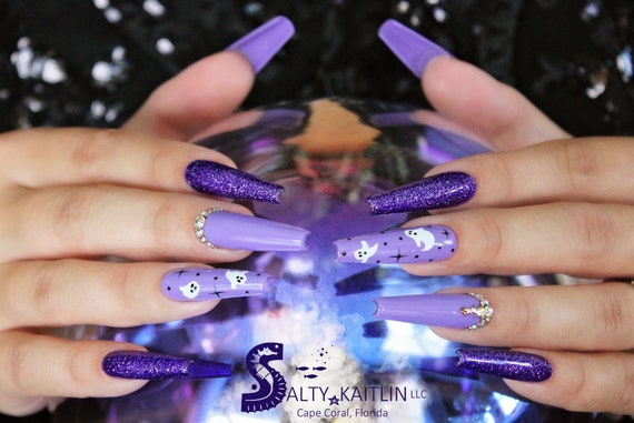 Buy Synaty® 24Pcs Pure Color Fake Nails Artificial Nails Art Set (Light  Purple) Online at Low Prices in India - Amazon.in