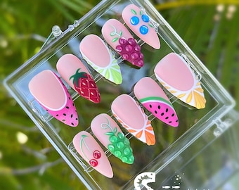 Juicy Fruits Gel Press On Nails