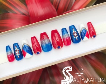 4th of July Gel Press On Nails