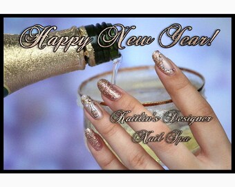 Bling In The New Year Press On Gel Nails