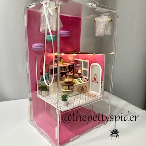 Ice Cream Shop Lighted Fully Furnished Jumping Spider Enclosure, READY to Ship!