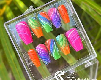 Colorful Moments Gel Press On Nails