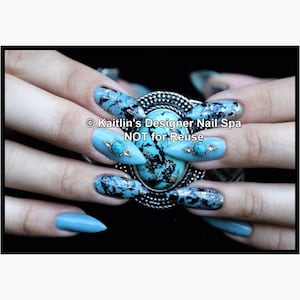 Truly Turquoise Gel Press On Nails As Seen In NAILS Magazine January 2016