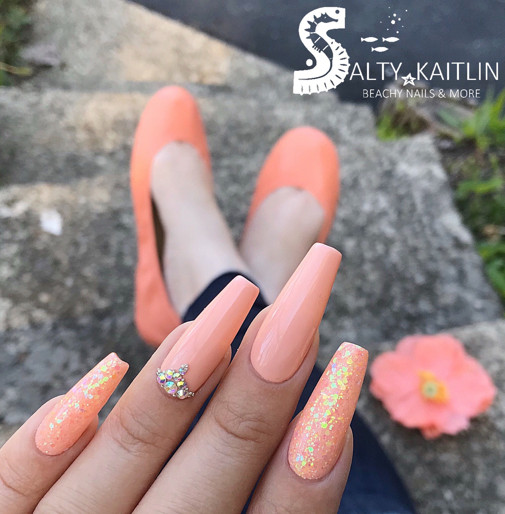 Peach Iceland Poppy Gel Press on Nails Etsy