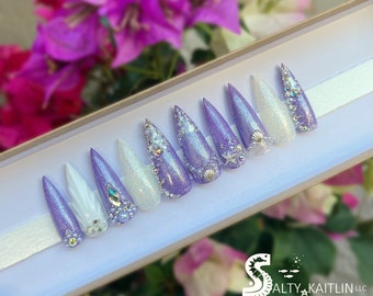 Mermaid Off Duty Press On Gel Nails