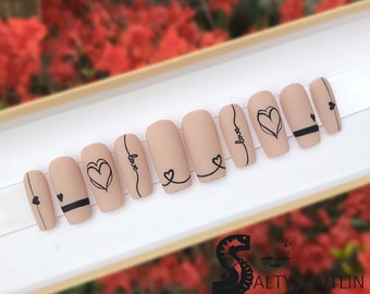 Nude Matte Valentine’s Day Gel Press On Nails