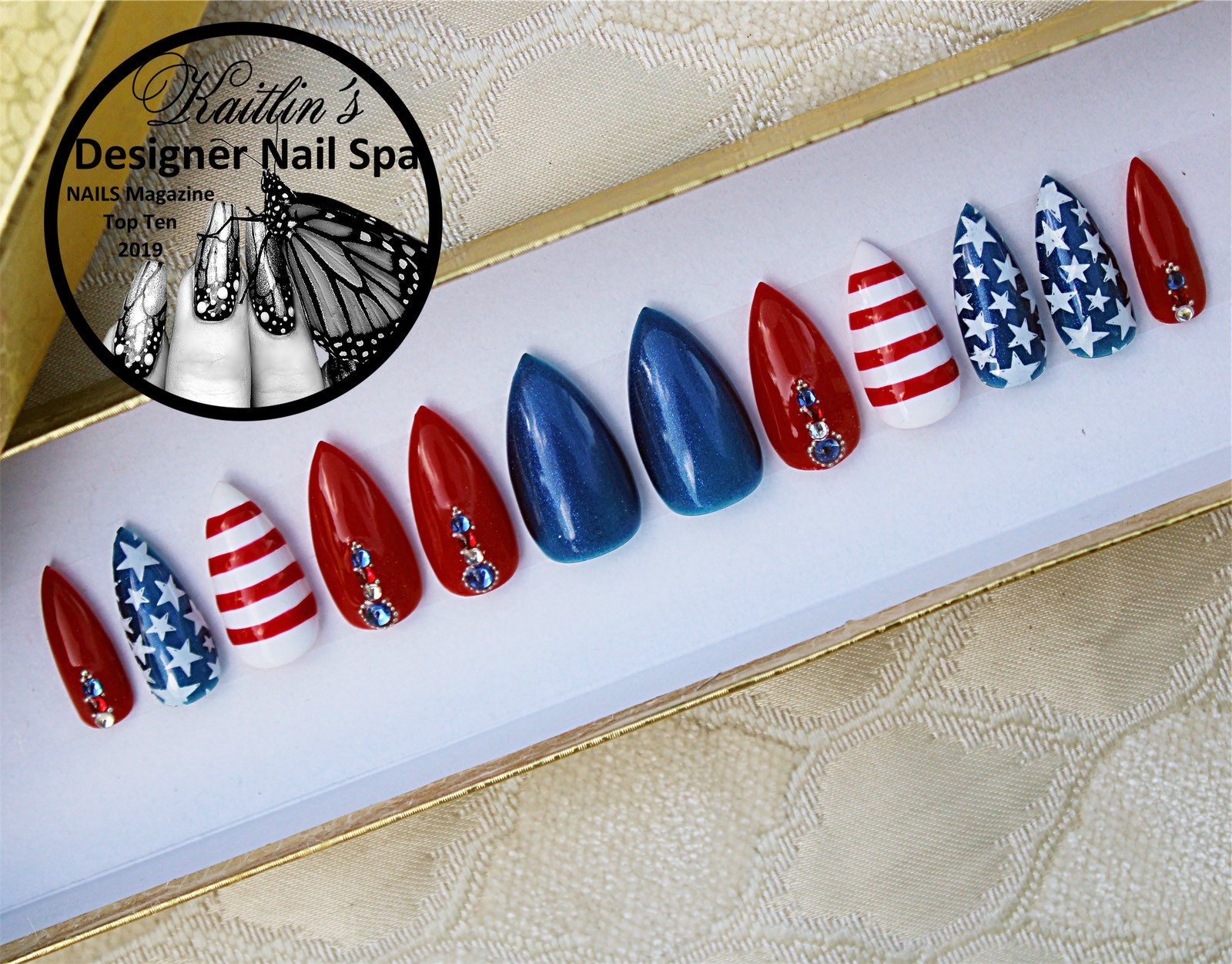 Patriotic 4th of July Gel Press on Nails - Etsy patriotic-4th-of-july-gel-press-on-nails-etsy
