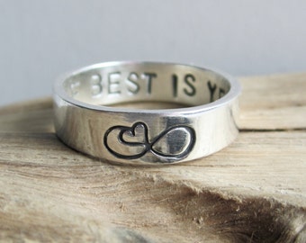 Infinite Love Sterling Silver Ring - Silver Band