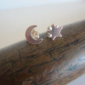 Moon & Stars Sterling Silver Stud Earrings