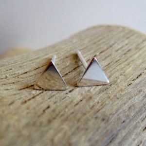 Triangle Sterling Silver Stud Earrings