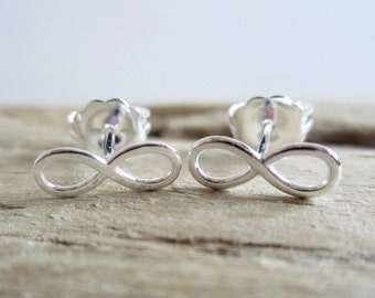 Infinity Symbol Sterling Silver Stud Earrings