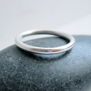 Thick Round Sterling Silver Ring - Stacking Ring