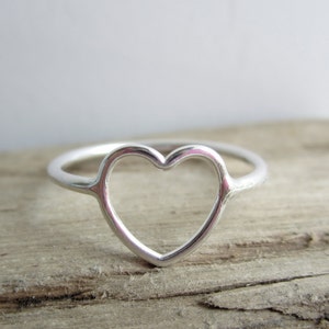 Open Heart Sterling Silver Ring