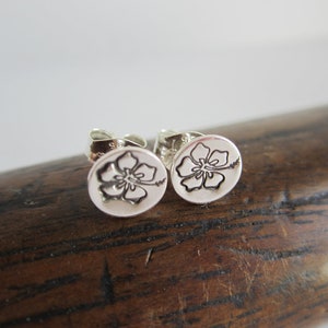 Hibiscus Sterling Silver Stud Earrings - Jewelry