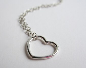 Open Heart Sterling Silver Necklace