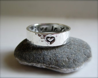 Heart Sterling Silver Band