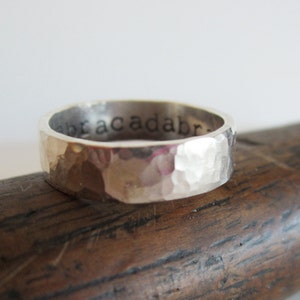 Personalized Hammered Sterling Silver Ring
