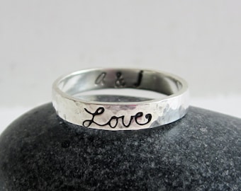 Love Ring - 3mm Personalized Sterling Silver Band