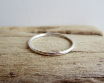 Thin Round Sterling Silver Ring - Stacking Ring