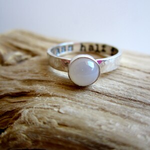 Personalized Moonstone Sterling Silver Ring