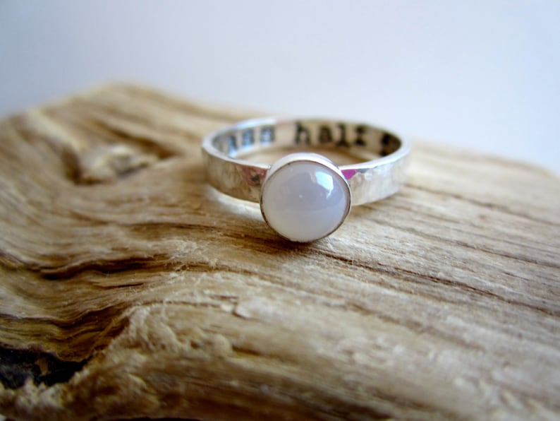 Personalized Moonstone Sterling Silver Ring image 1