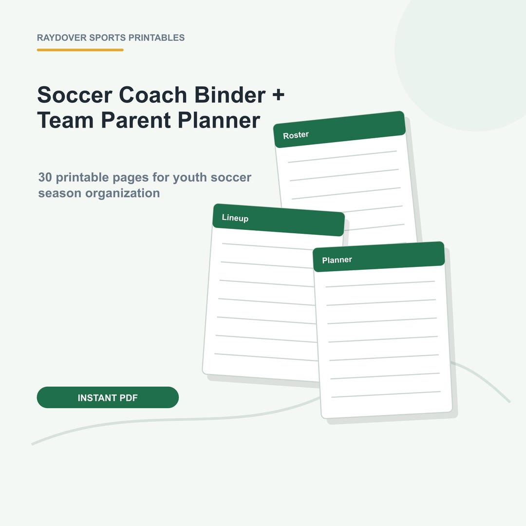Team Roster Example For Parents Soccer Coach Binder Printable, Team Parent Planner, Youth Soccer Team ...
