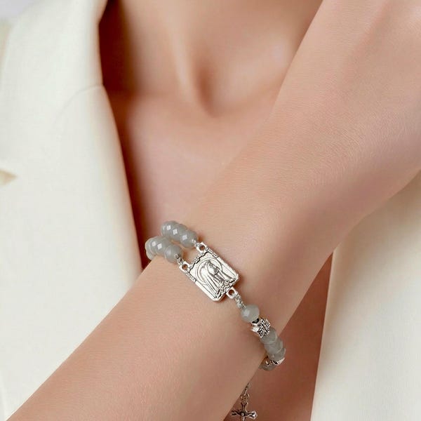 Rosary bracelets with magnetic clasp