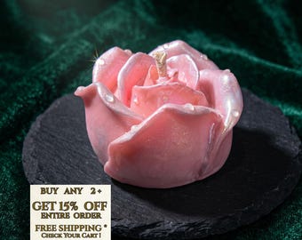 RISPARMIA sui pacchetti [Spedizione GRATUITA per 2 o più articoli] Mix&Match / Rosa realistica con gocce di rugiada / Scultura botanica / Regalo di lusso per anniversario / 52 g
