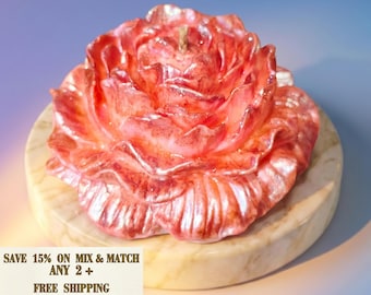 SAVE on Bundles [FREE Shipping any 2+] Mix&Match|Hand-Painted Chameleon Peony|Mother's Day Gift|Botanical Art|Deep Burgundy Chameleon|78.6g