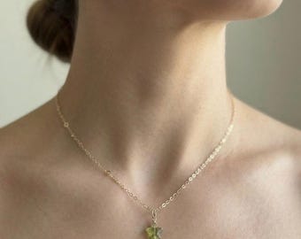 Natural Peridot Star Pendant – Tiny Star Necklace, August Birthstone Jewelry