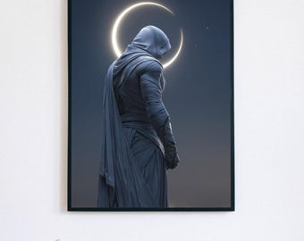 Moon Knight – Marvel Superhero Poster, Egyptian Vigilante Wall Art, Dark Comic Print, Cinematic Decor