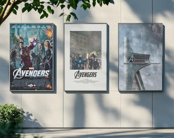 Plakat Avengers – grafika ścienna z drużyną superbohaterów Marvela, wydruk z filmu MCU, dekoracja z bohaterem akcji, epicka sztuka komiksowa